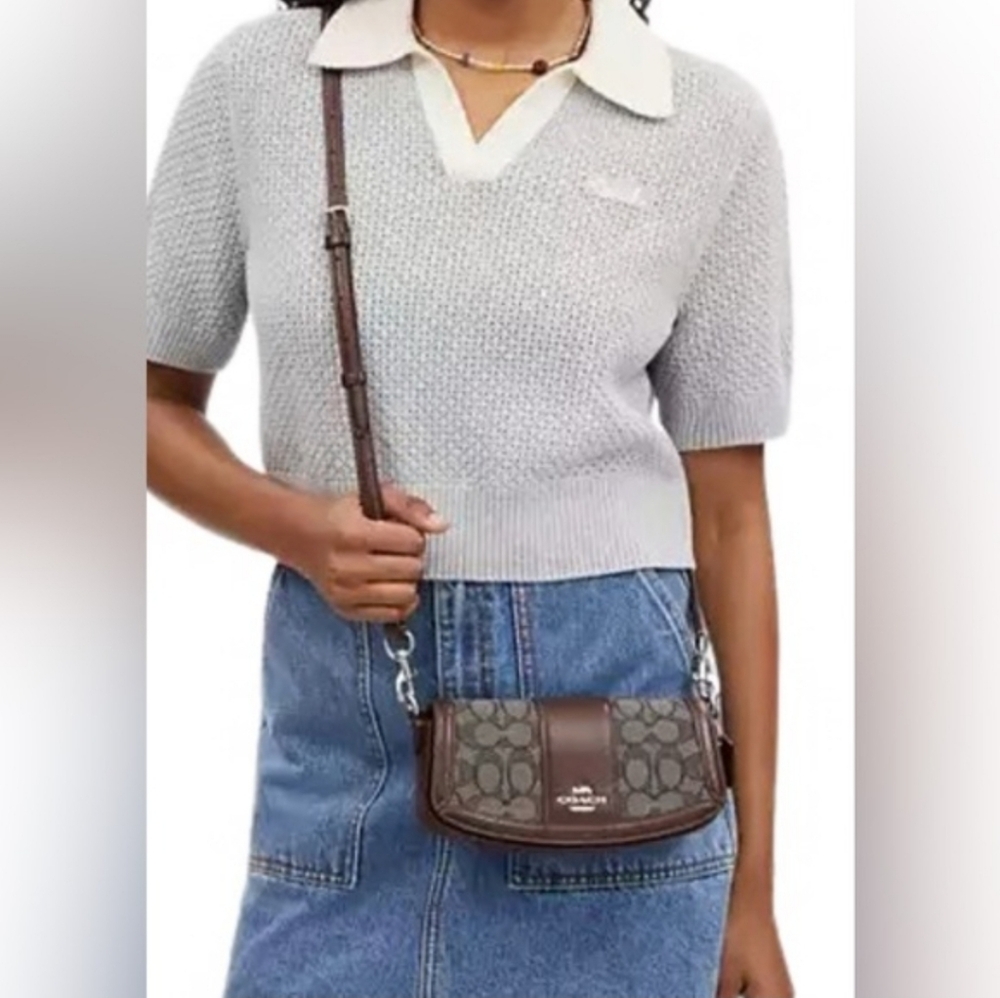 Coach Brown Signature Canvas Crossbody Bag